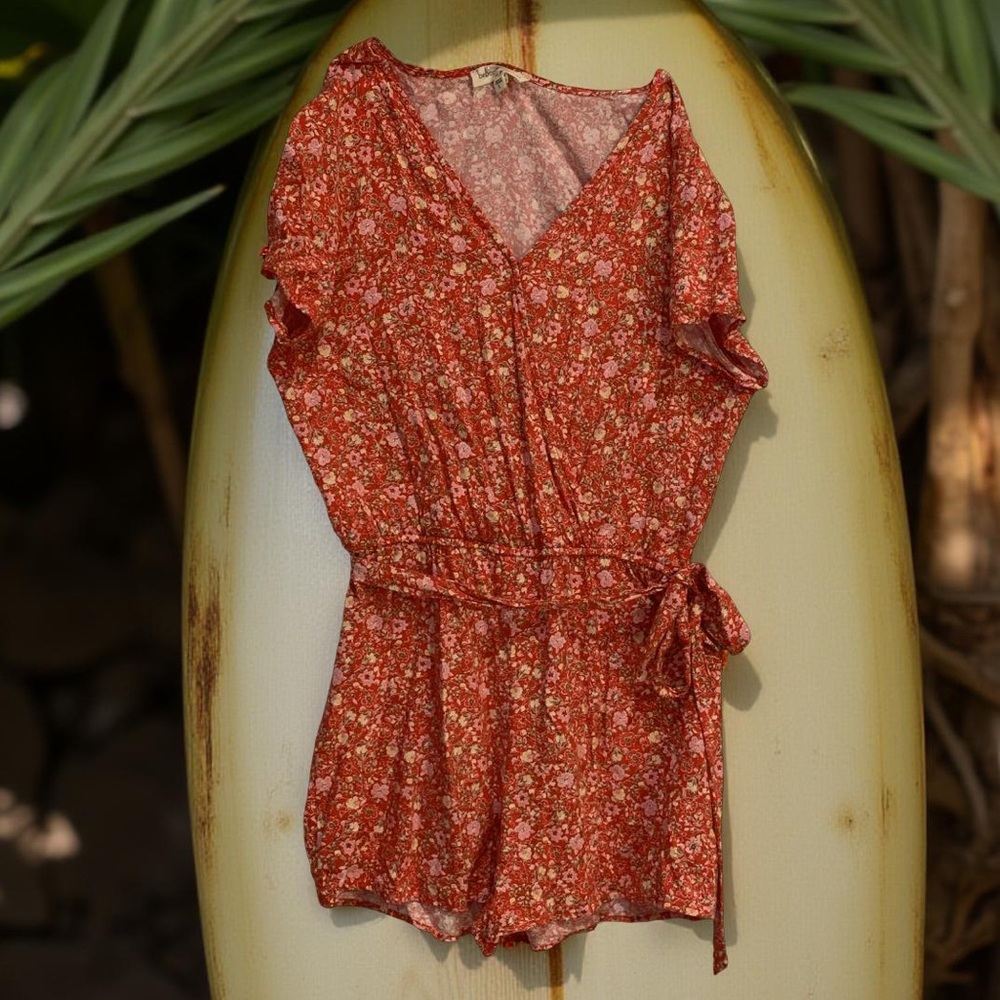 Bebop Floral Red Romper L